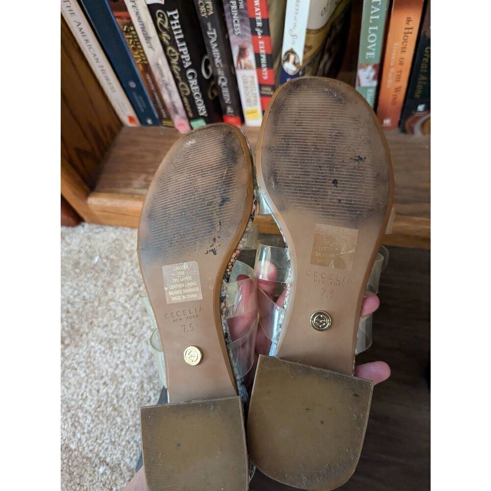 Cecelia New York Lincoln Slide Sandal Rainbow Slip On Clear Transparent Mule 7.5 - Picture 5 of 6